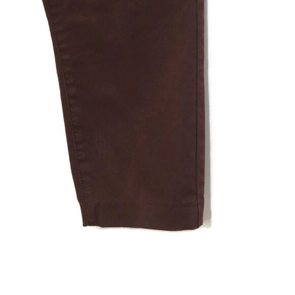 Nicole Miller Soho High Rise Cropped Burgundy Red Skinny Pant Casual Summer 10 - Picture 3 of 9